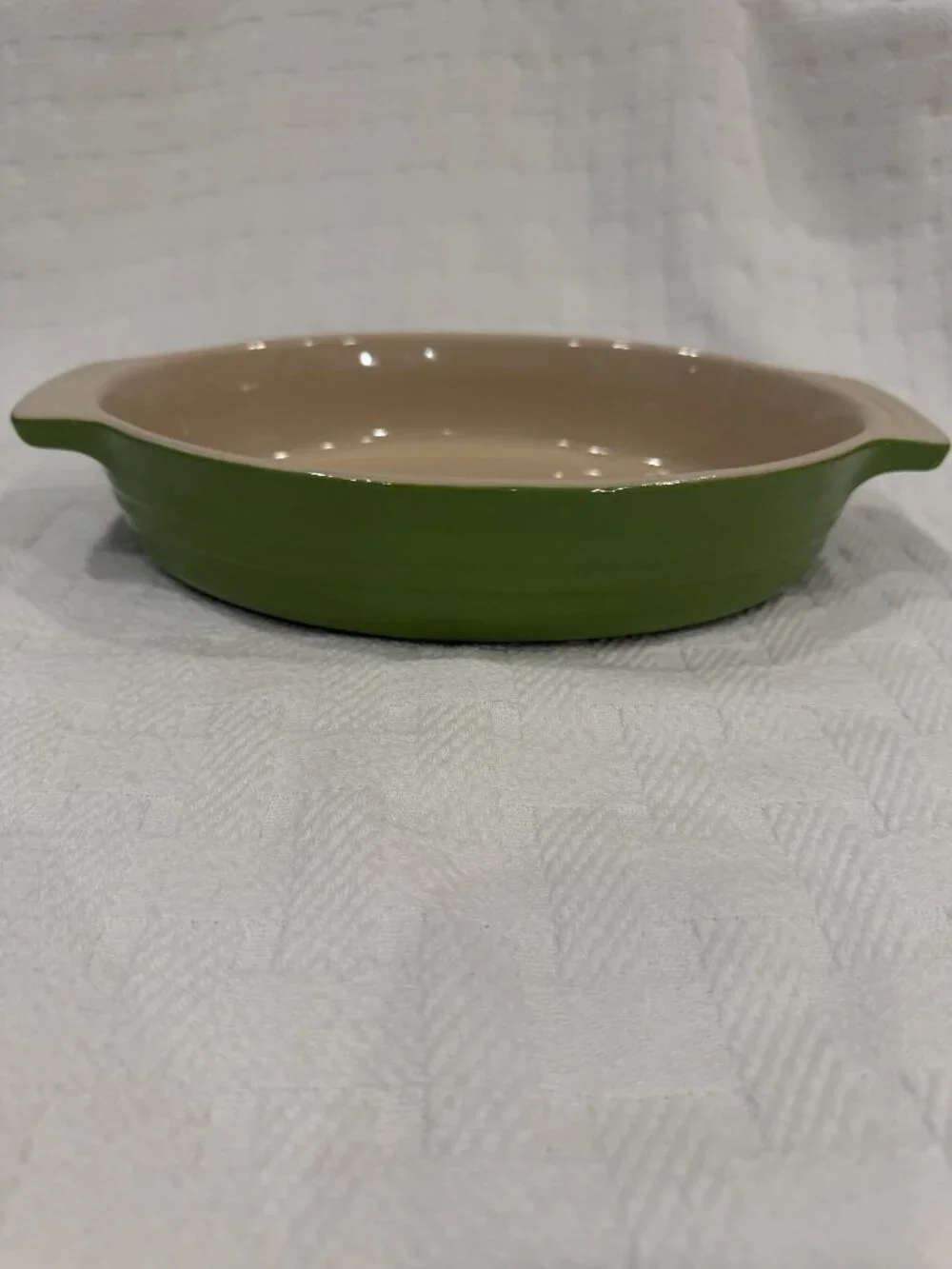 Le Creuset Kiwi/Palm Green Oval Au Gratin Baking Dish 11-43 Stoneware 11
